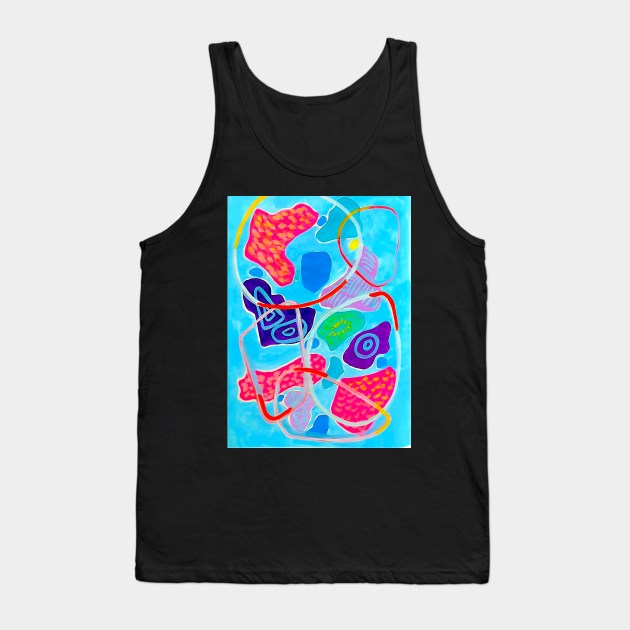 blue abstract Tank Top by terezadelpilar